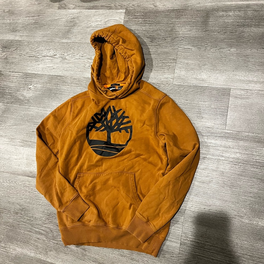 Timberland Tan Hoodie with Black Logo